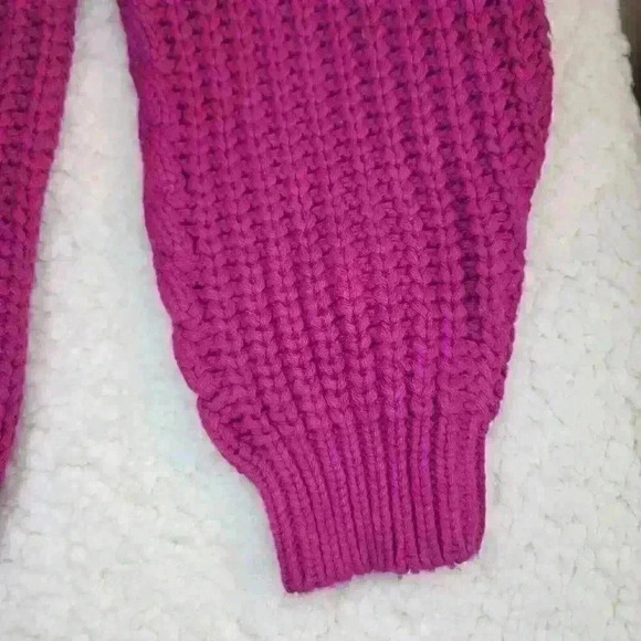 VTG 1980s Gerard Works Sweater Womens M Hot Pink Cable Knit Chunky Retro - Picture 4 of 10